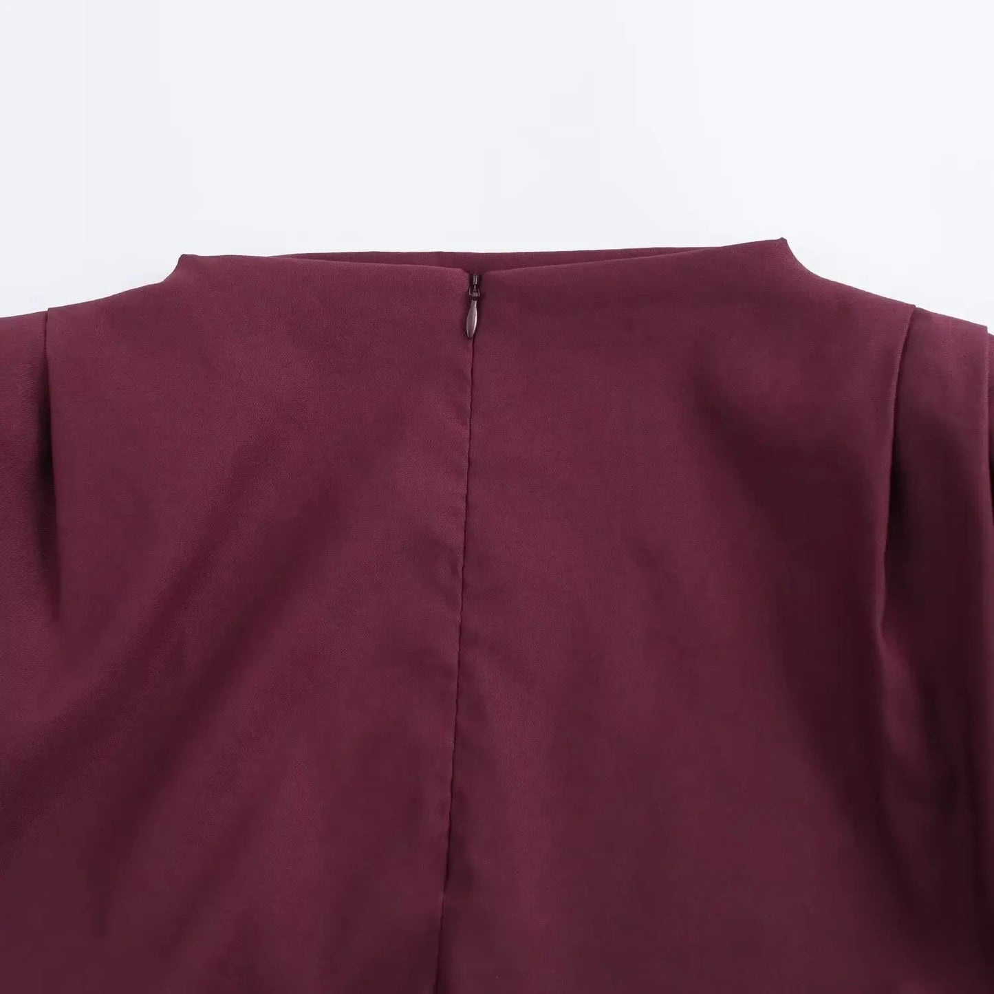 Retro Solid Color Asymmetrical Zipper Top for Women