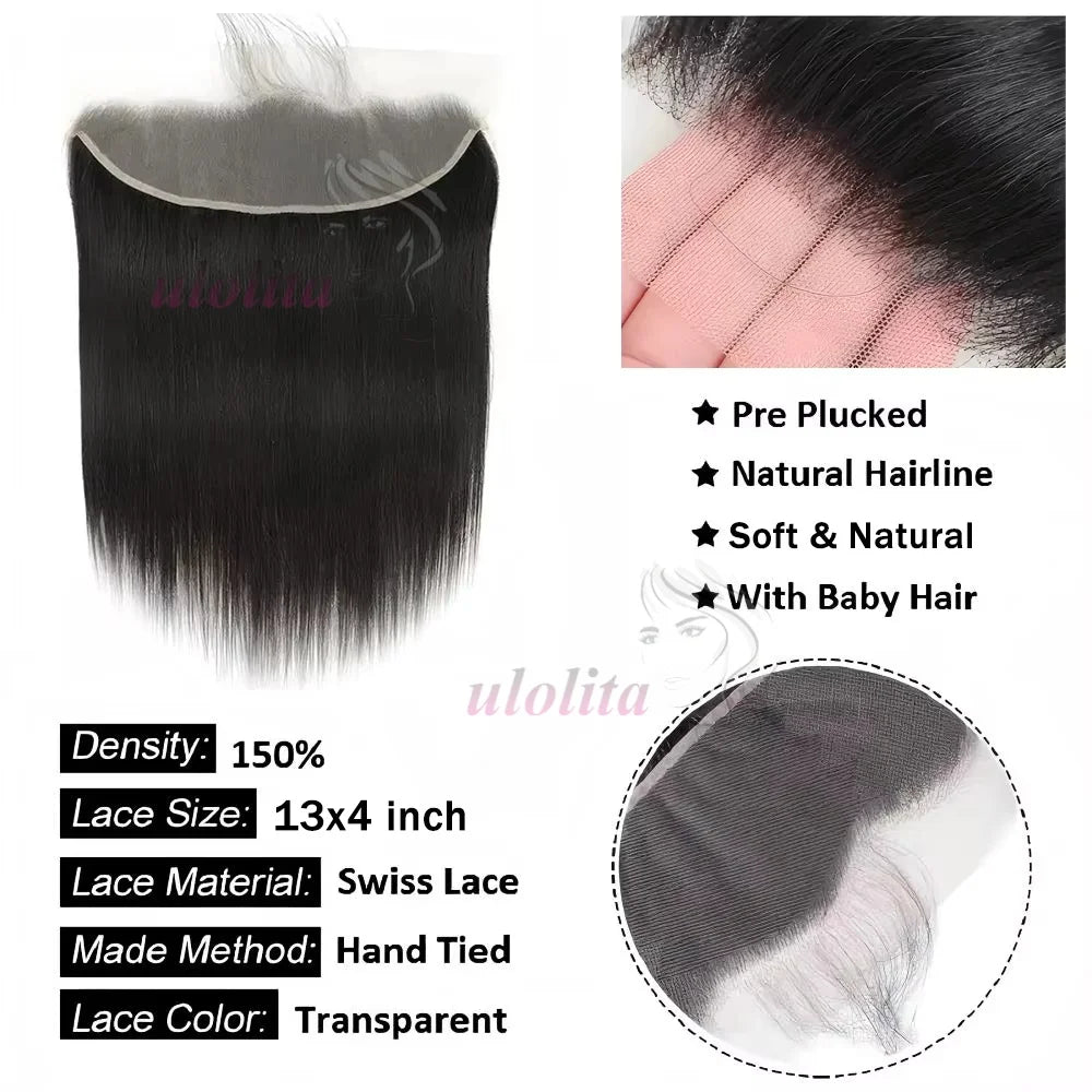 Braided Straight Lace Frontal Human Hair Wig for Women