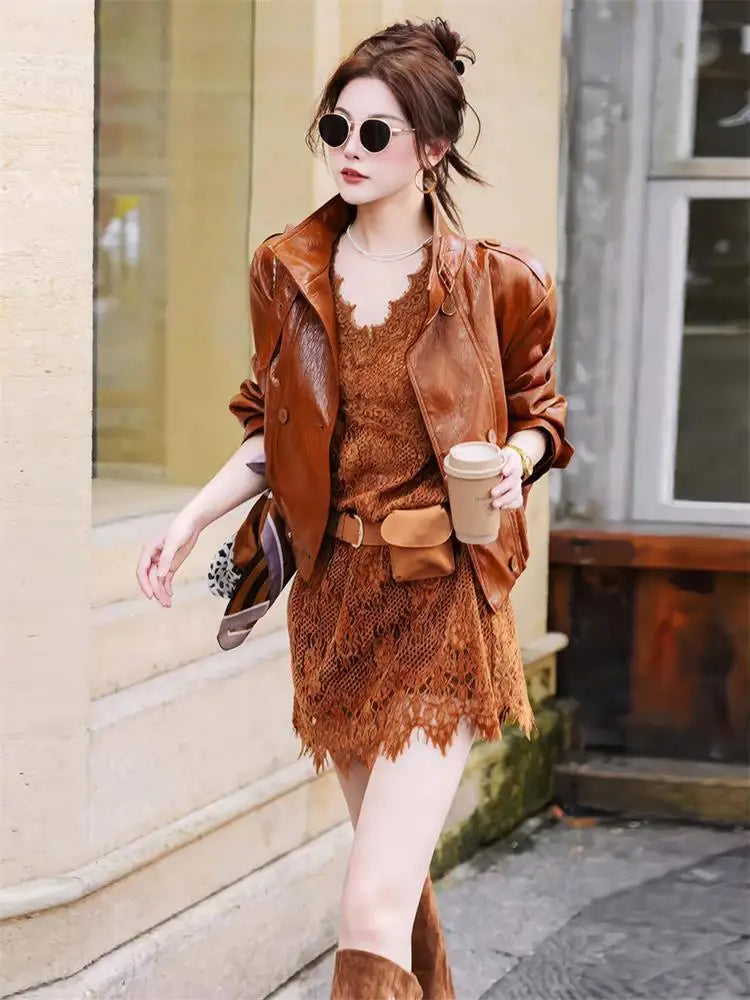 Elegant Korean Lace Suspender Midi Dress for Women