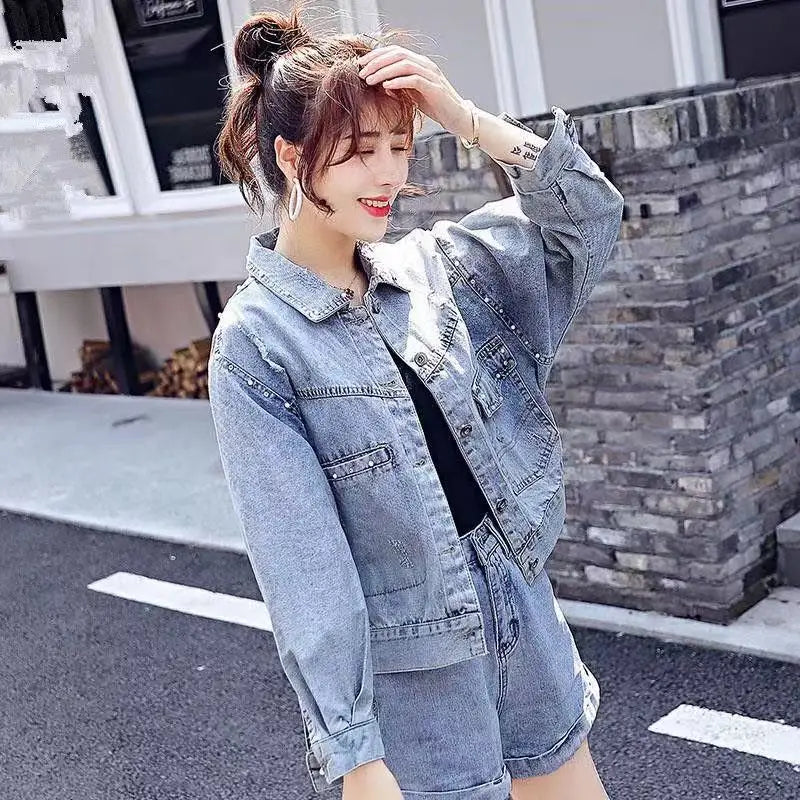 Designer Trend Woman Coat Special Winter Denim Jacket Sequin Fringe Crop Jean Jackets for Women 2025 Spring Autumn Coats Novelty