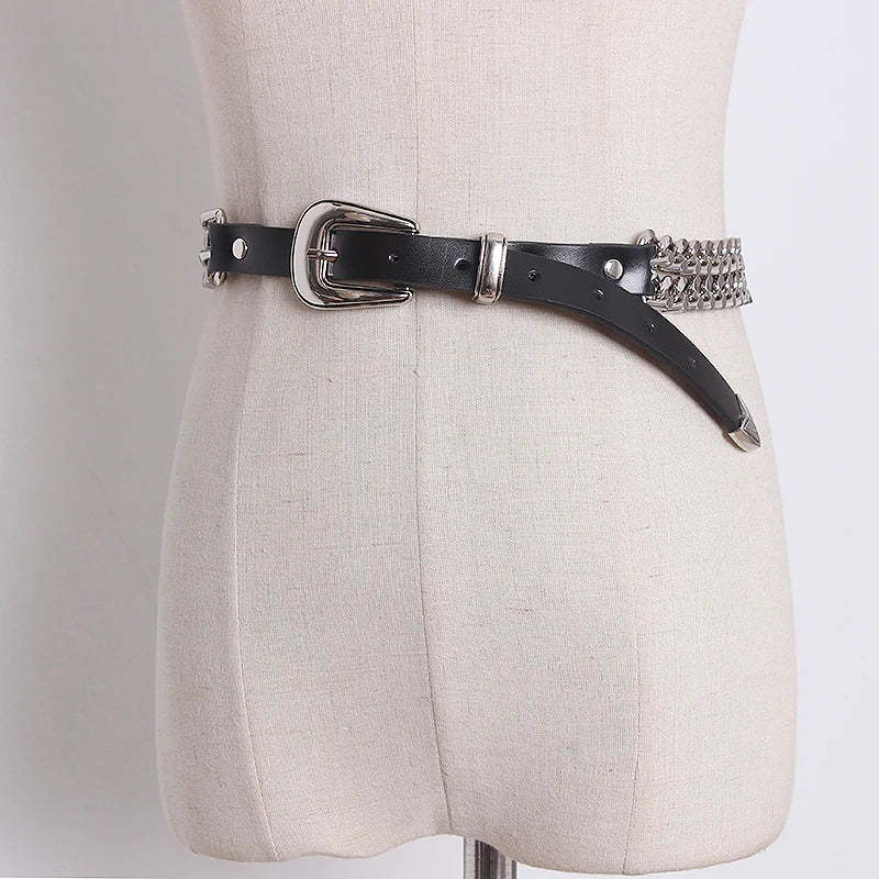 Trendy Gold Metal Decorative Waist Chain Belt for Women