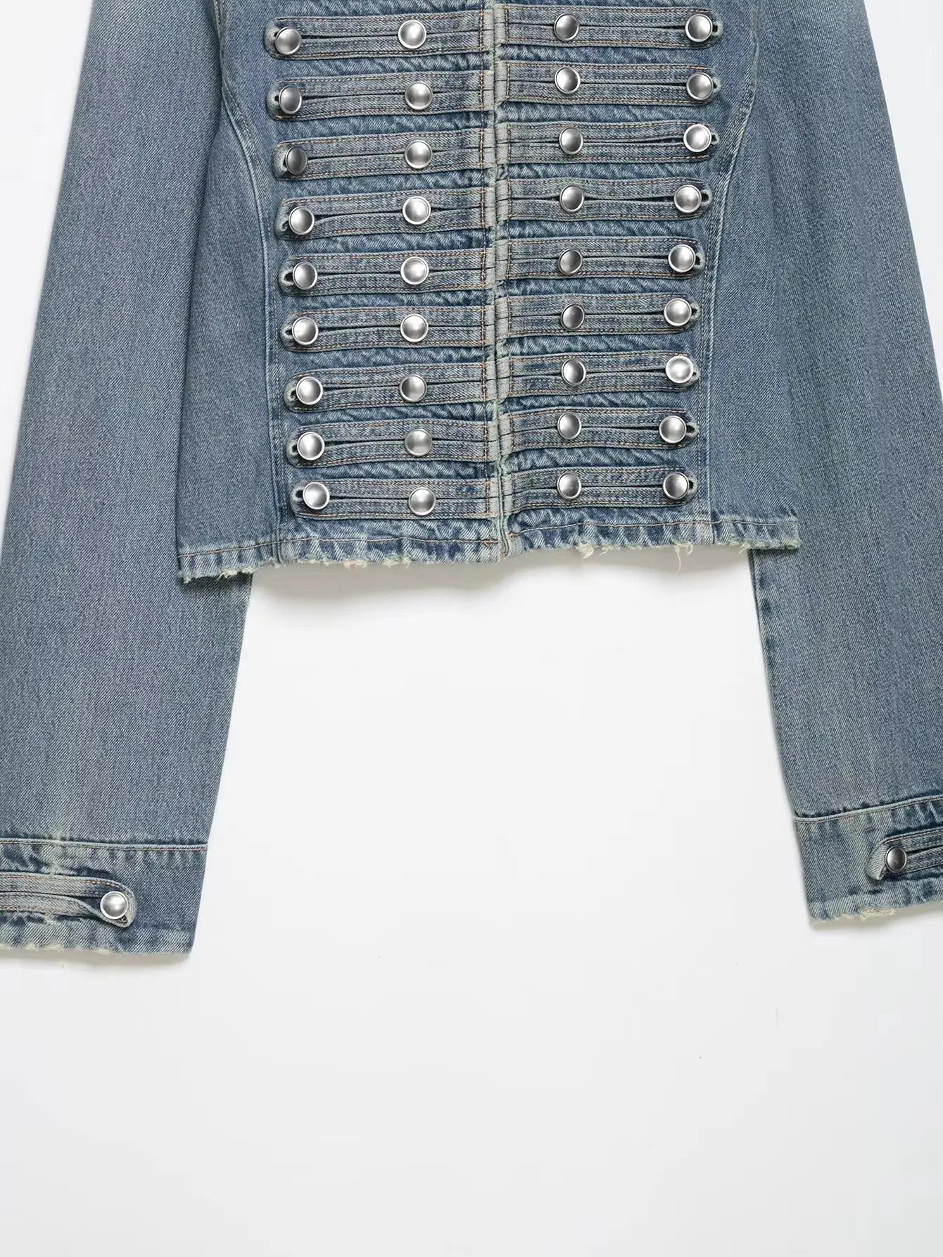 Vintage Inspired Retro Stand Collar Denim Jacket for Women