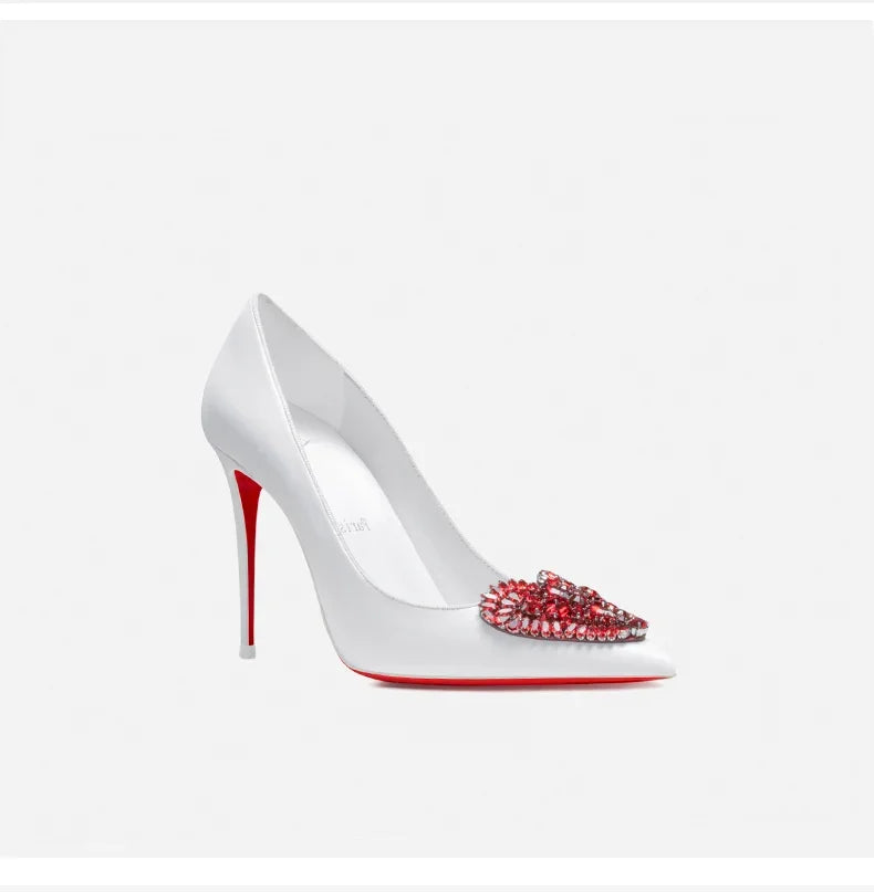 Pointed Toe Rhinestone Stiletto High Heels for Women