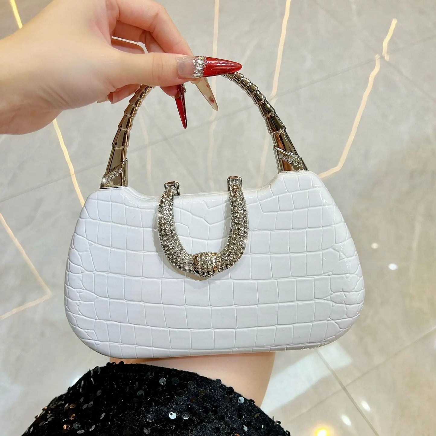 New Banquet Handbag Diamond-encrusted Fashion Dinner Women's Handbag High-quality Fashion Women's Shoulder Oblique Bag