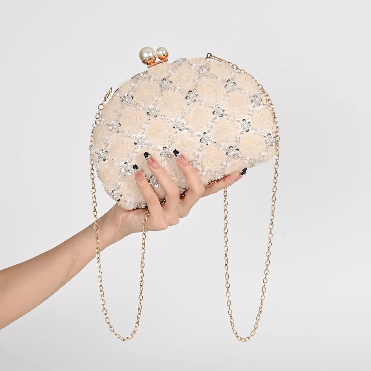 Floral Rose Hard Shell Evening Clutch Bag for Women
