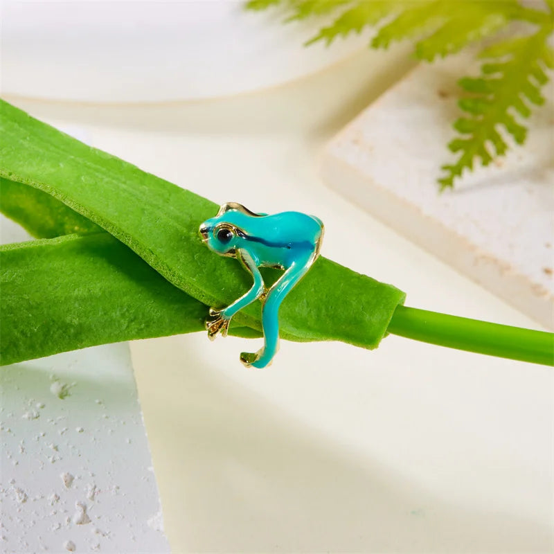 Adjustable Green Tree Frog Ring