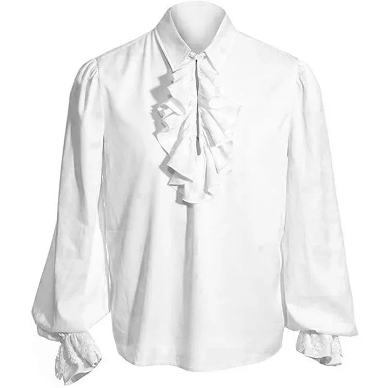 Lantern Sleeve Ruffle Shirt