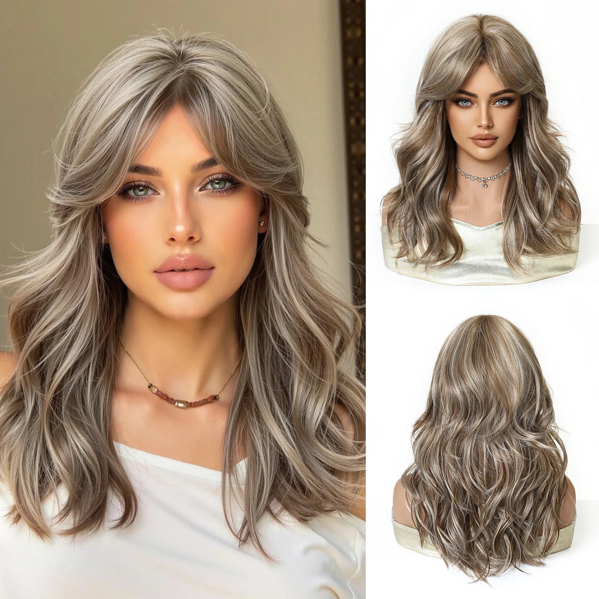 Heat Resistant Purple Ombre Short Curly Medium Part Wig For Women
