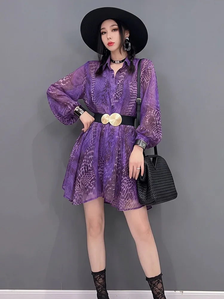 Long Sleeve Shirt And Mini Skirt Set