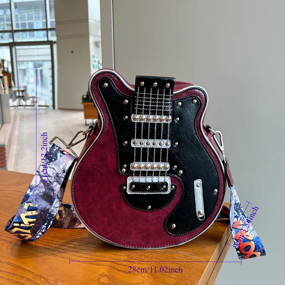 Y2K Guitar Shaped Crossbody Bag