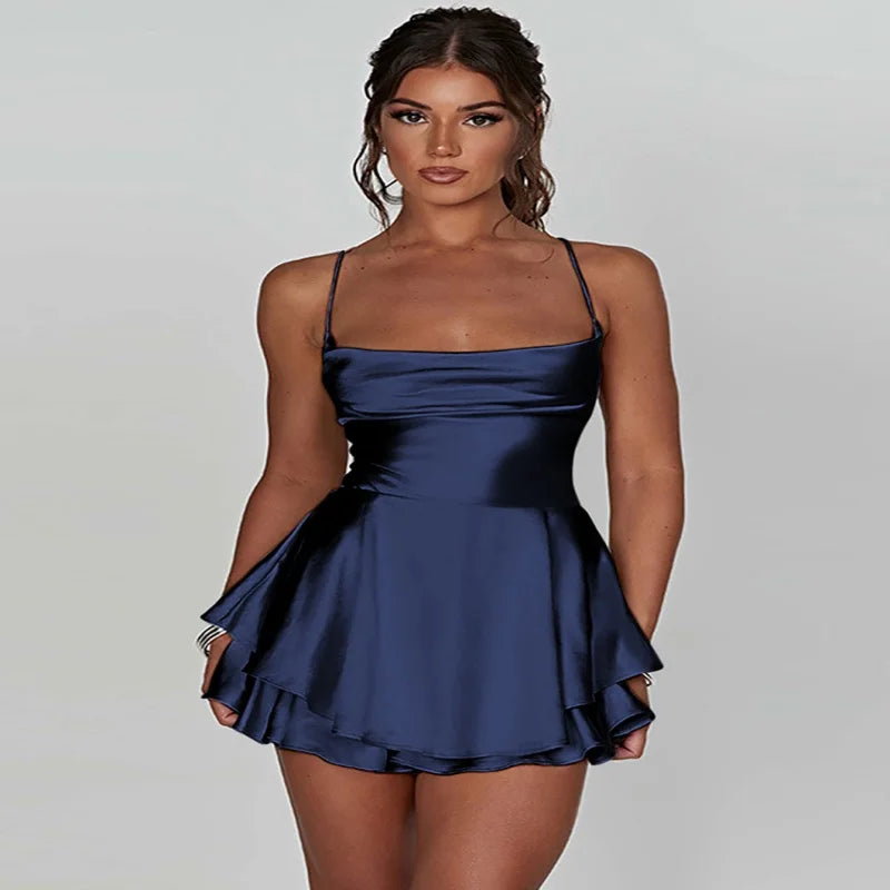 Satin Cowl Neck Jumpsuit With Open Back Detail for Women