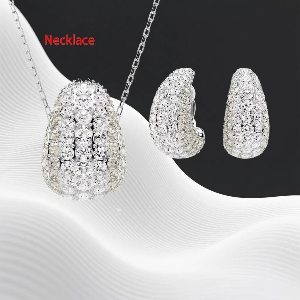 Crystal Necklace And Earrings Set