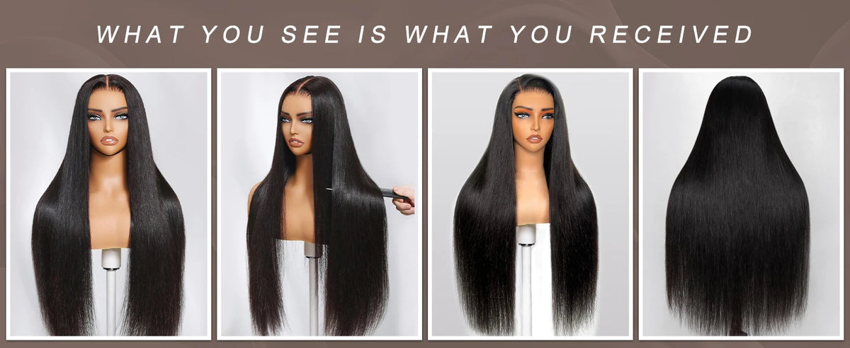 Glueless Straight Human Hair Lace Front Wig for Women