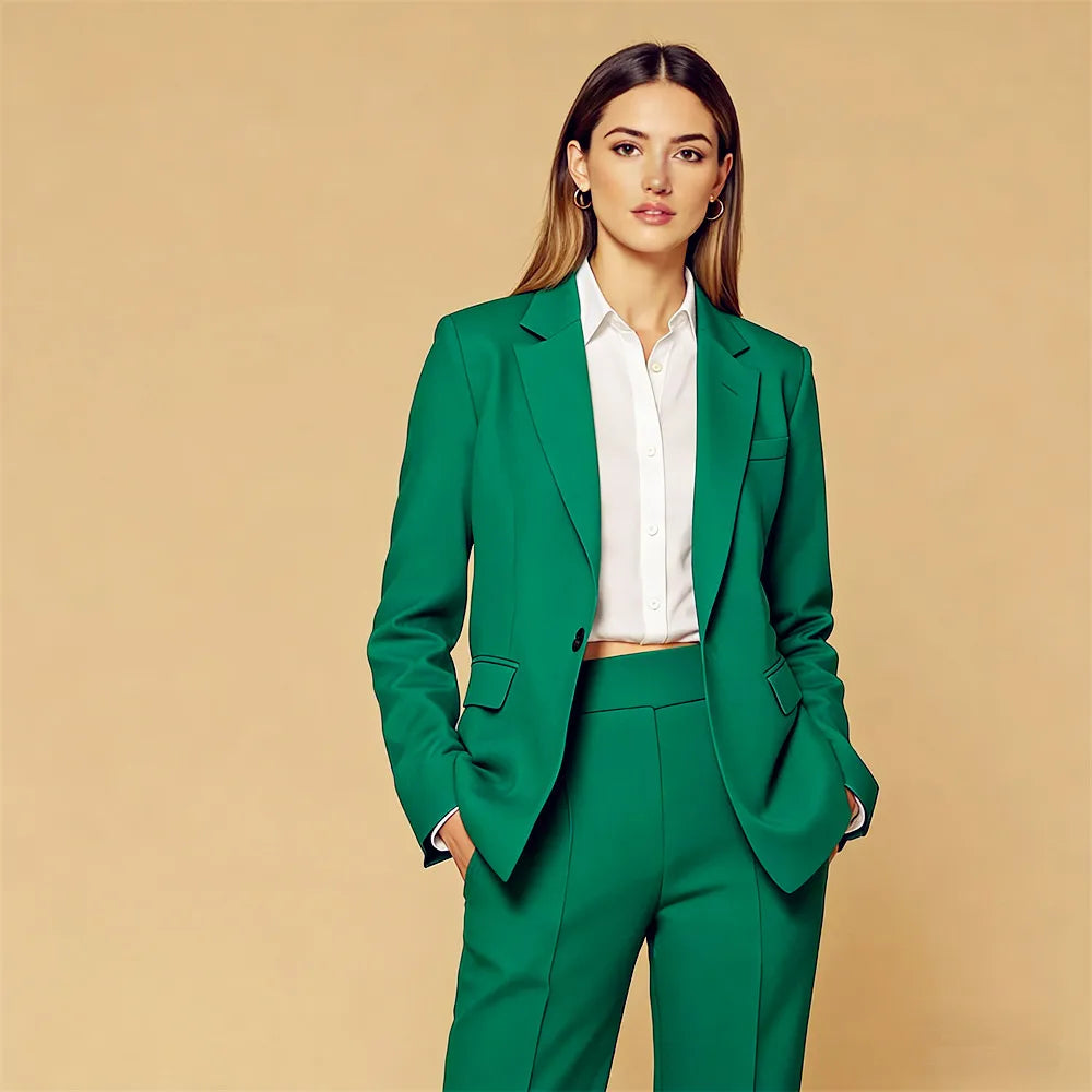 Charming Women's Suits 2 Piece Tailored Tuxedo Custom Formal Outfit Bridesmaid Dress Business Office Suit (Jacket+Pants)
