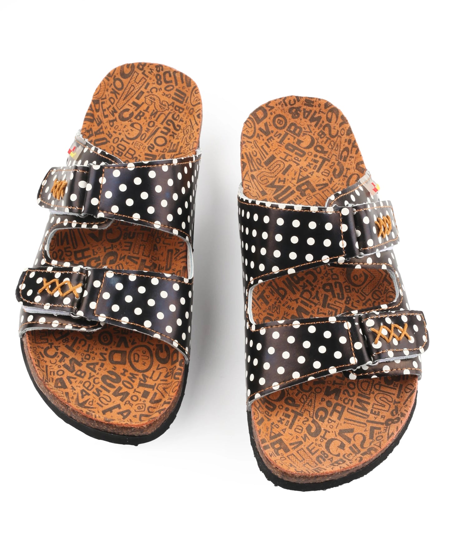 Casual Wave Point Leather Sandals