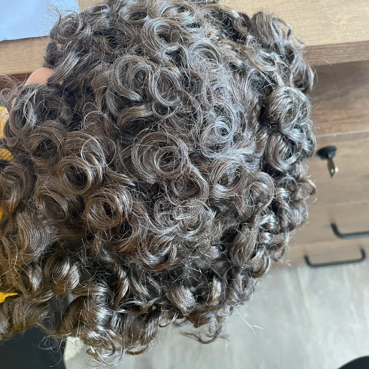 Curly Blonde Human Hair Toupee With Natural Hairline for Women