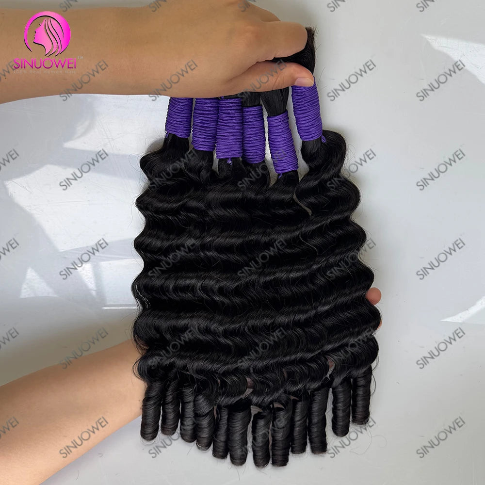 Deep Wave Human Hair Braiding Extensions for Women