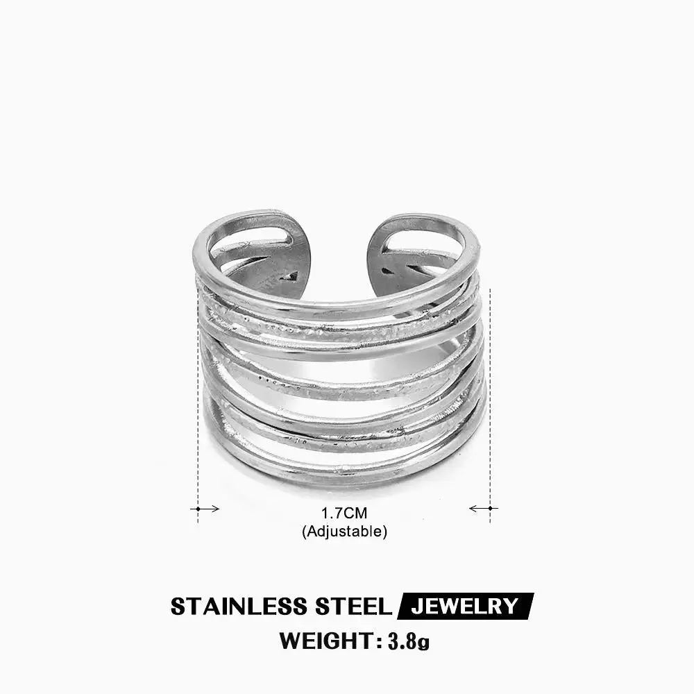 Open Heart Stainless Steel Ring