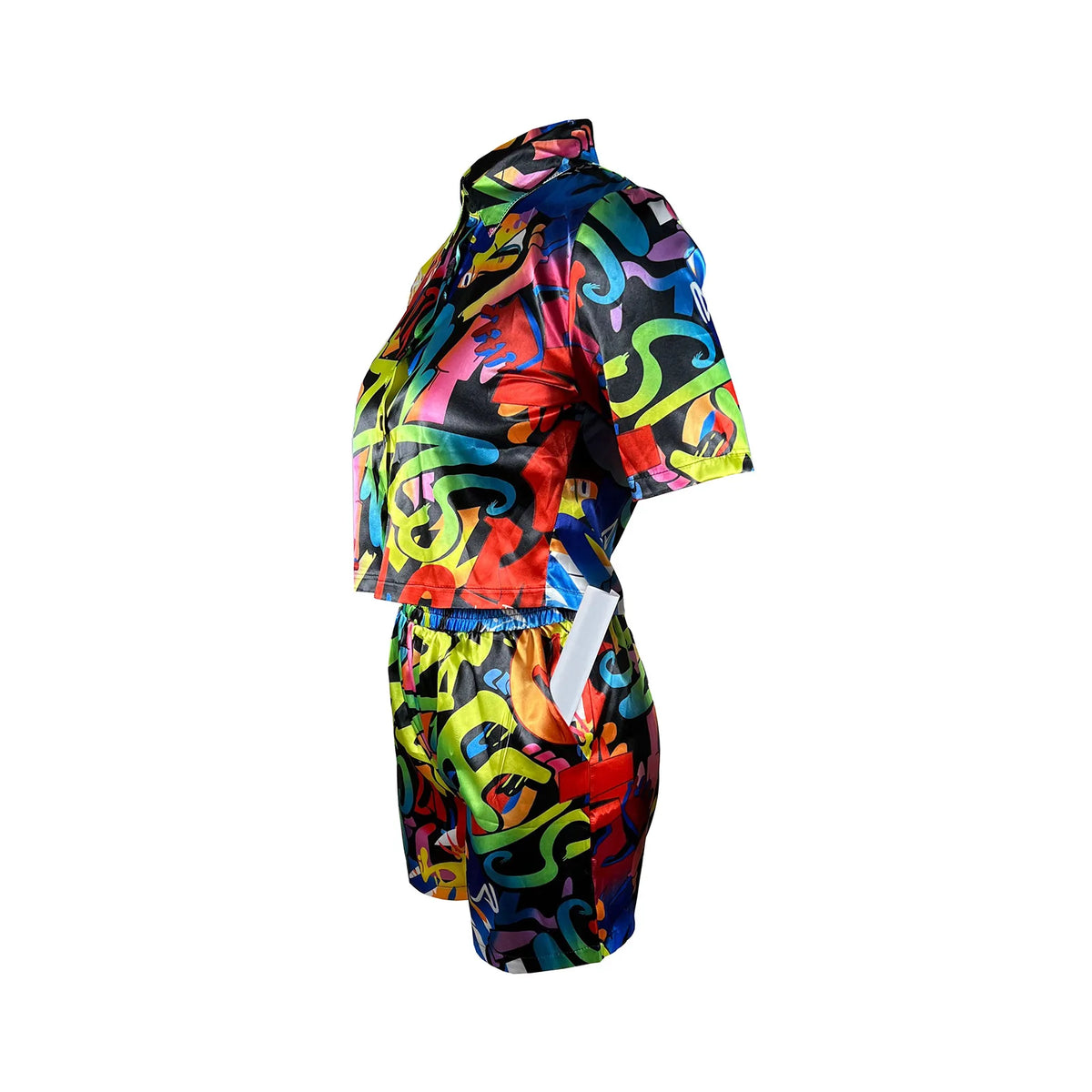 African Print Dashiki Two Piece Set With Shorts for Women