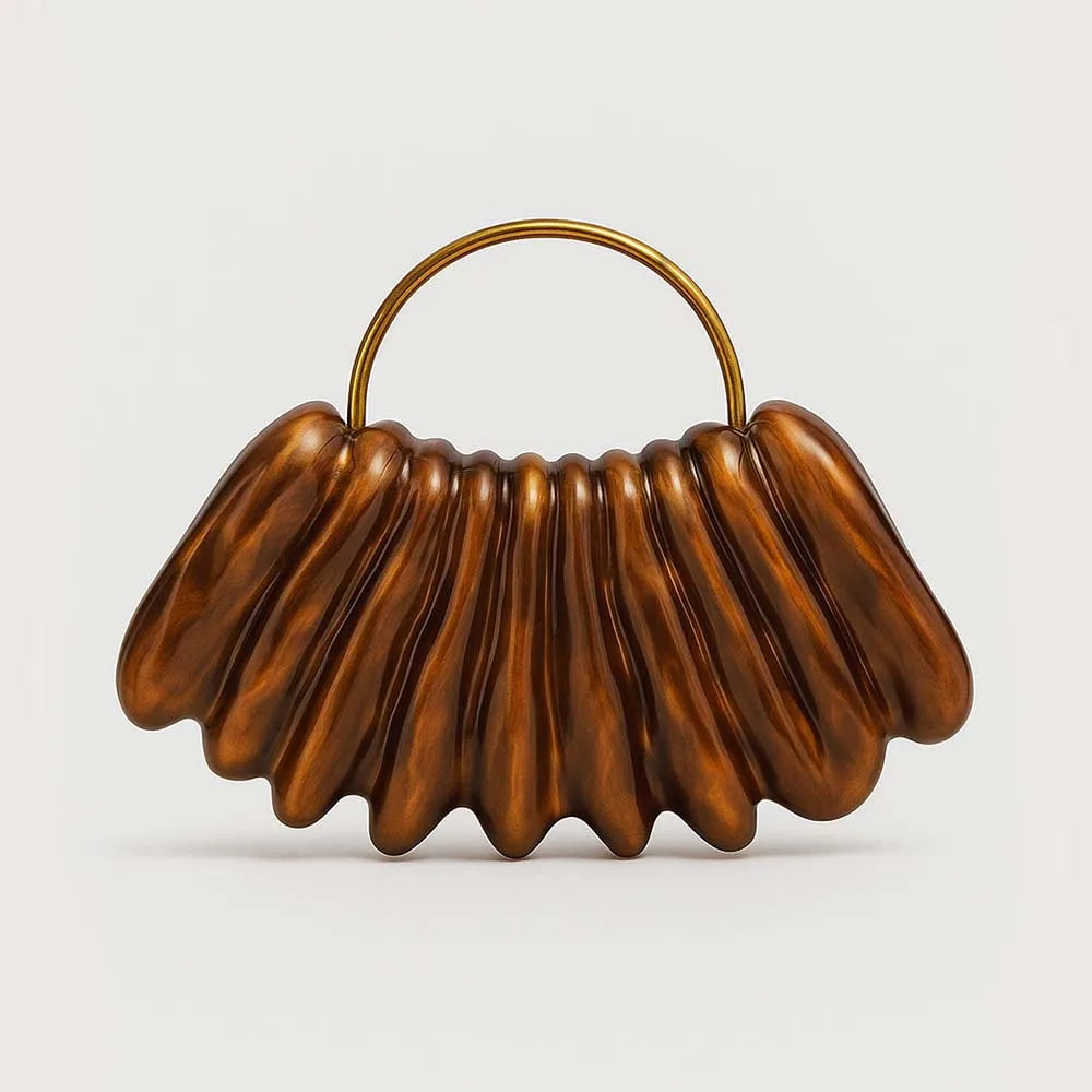 Luxury Wave Pattern Acrylic Evening Clutch Bag for Women Fashion Marble Patterned Shell Bag Wedding Party Purse Female Handbags