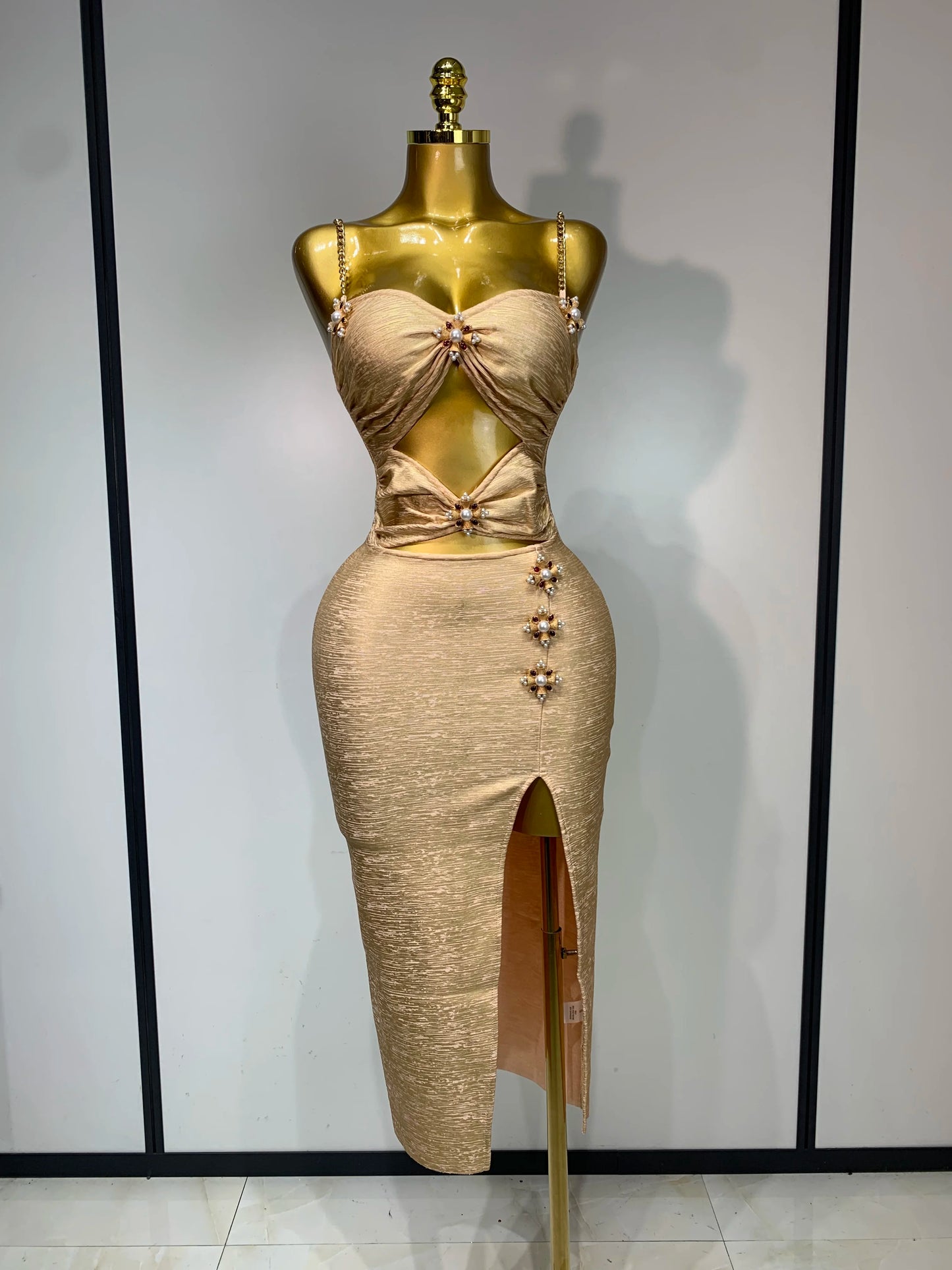 High Quality Fashion Cocktail Long Dress 2025 Sexy Hollow Out Beading Sleeveless Bandage Bodycon Club Evening Party Dresses