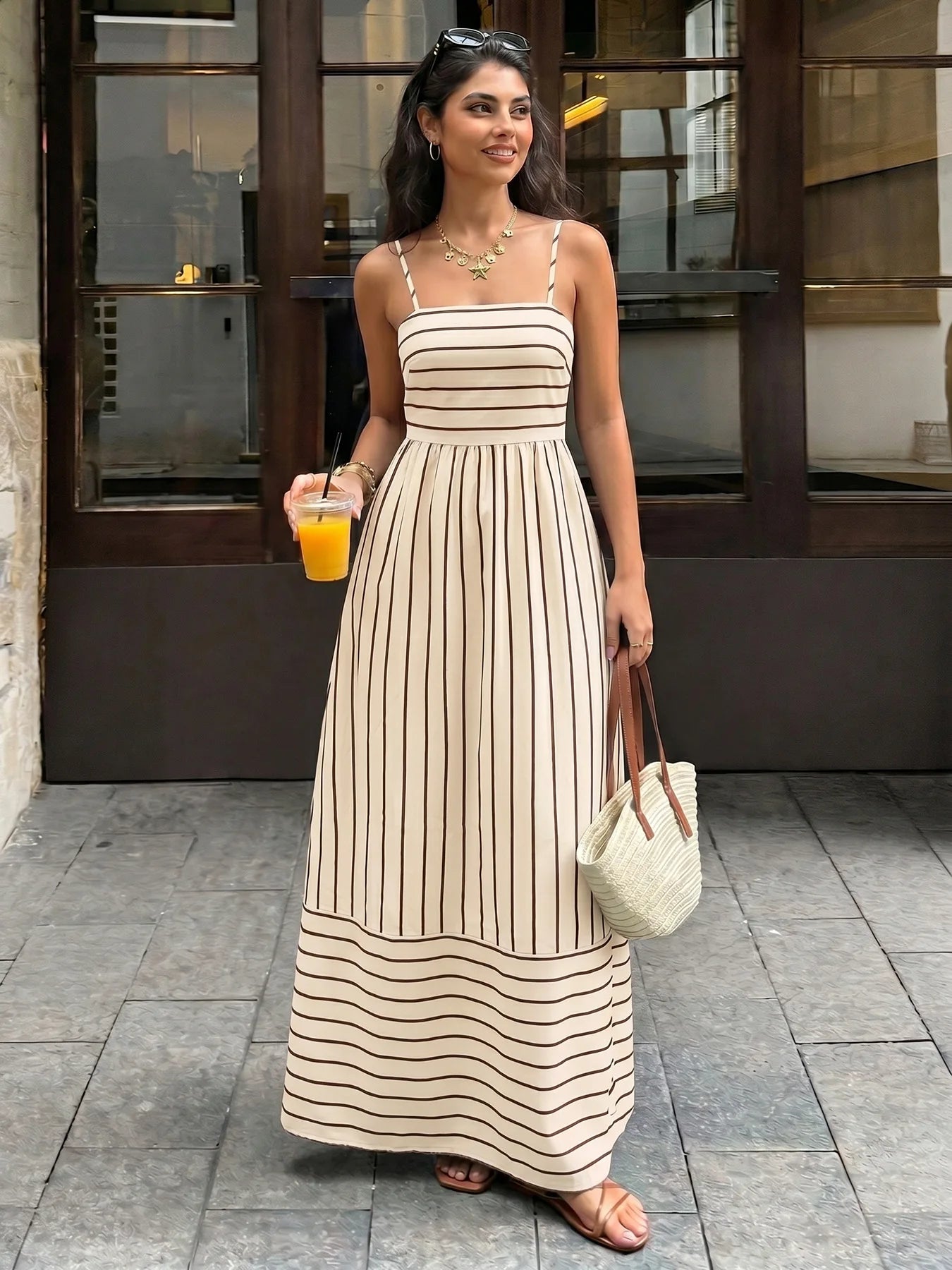 Elegant Backless Square Collar Maxi Dress for Women
