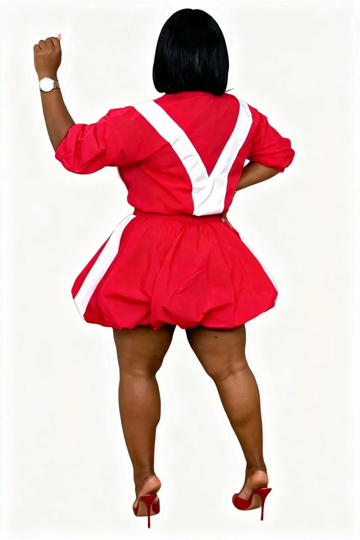 Short Sleeve Zipper Top and Mini Skirt Matching Set for Women