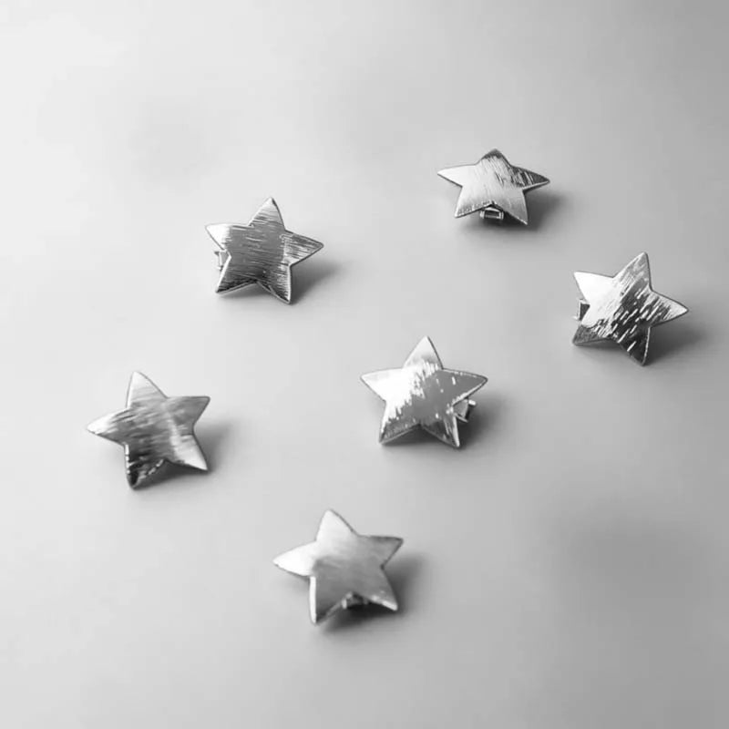 Textured Gold Star Hair Clips