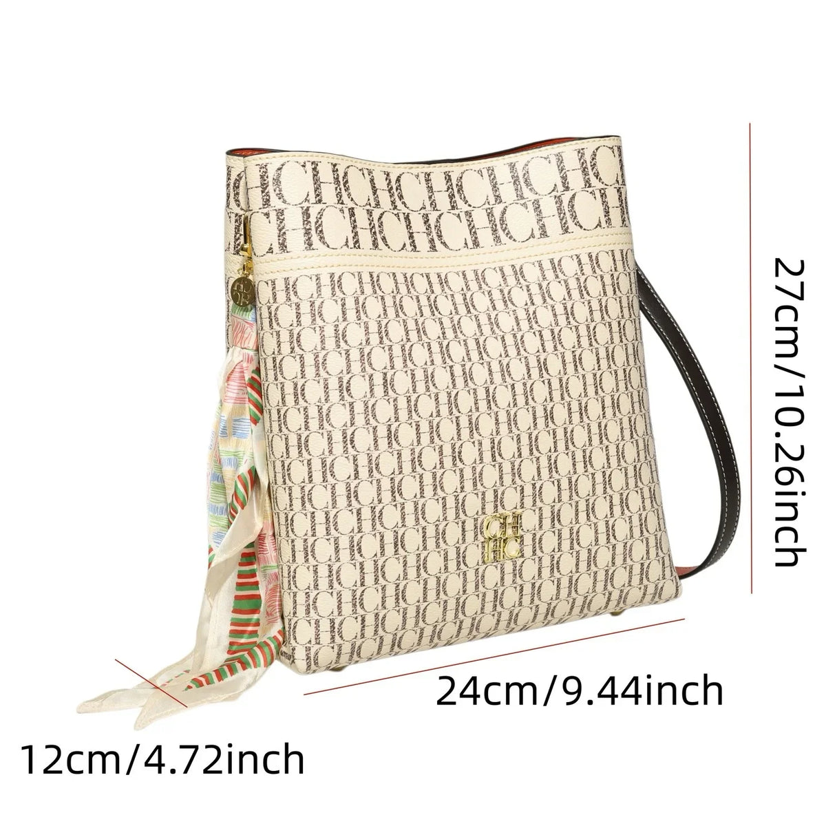 Letter Print Crossbody Bucket Bag