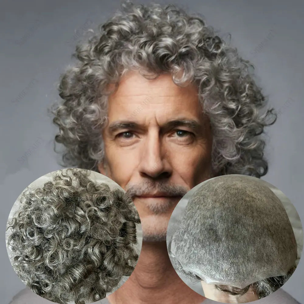 Natural Curly V Loop Hair Replacement Toupee for Women