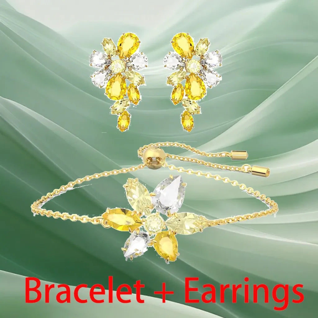 Radiant Mixed-Cut Gold-Plated Crystal Pendant for Women