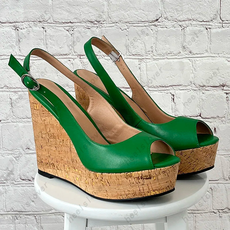 Elegant Open Toe Platform Wedge Gladiator Sandals For Women