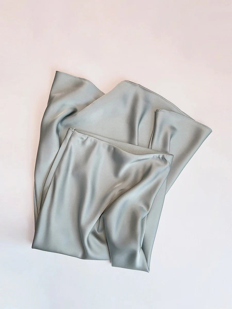 Chic Solid Color High-Waisted Fishtail Skirt for Women