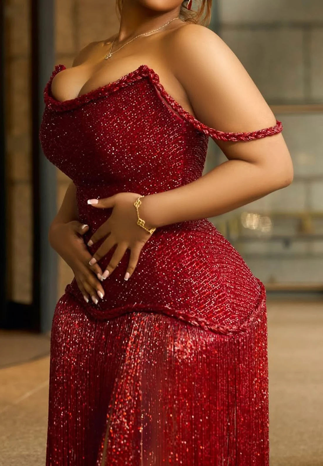 Mila Red Prom Dresses Beaded Strapless Backless Customized Formal Evening Sleeveless Floor-Length A-line vestidos de gala 2025