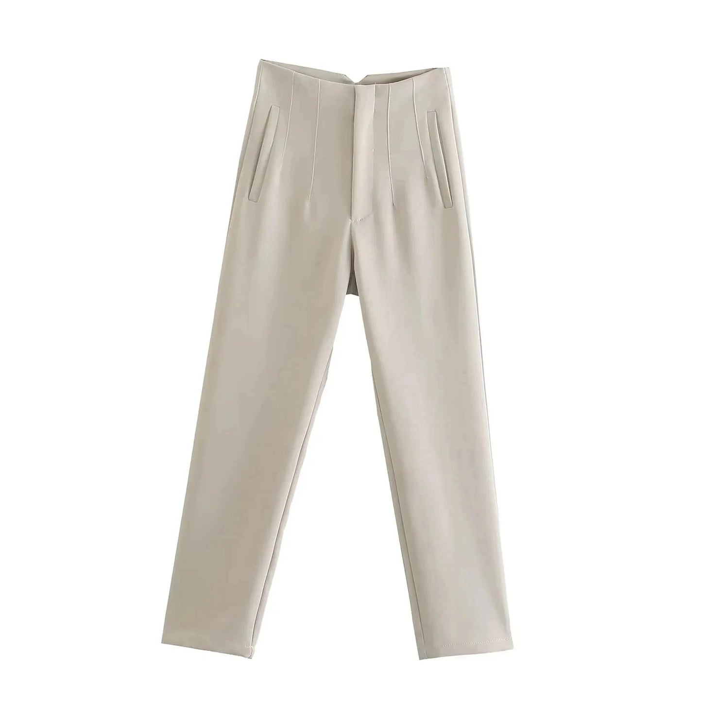 Solid Color Office Slim Fit Pencil Pants for Women