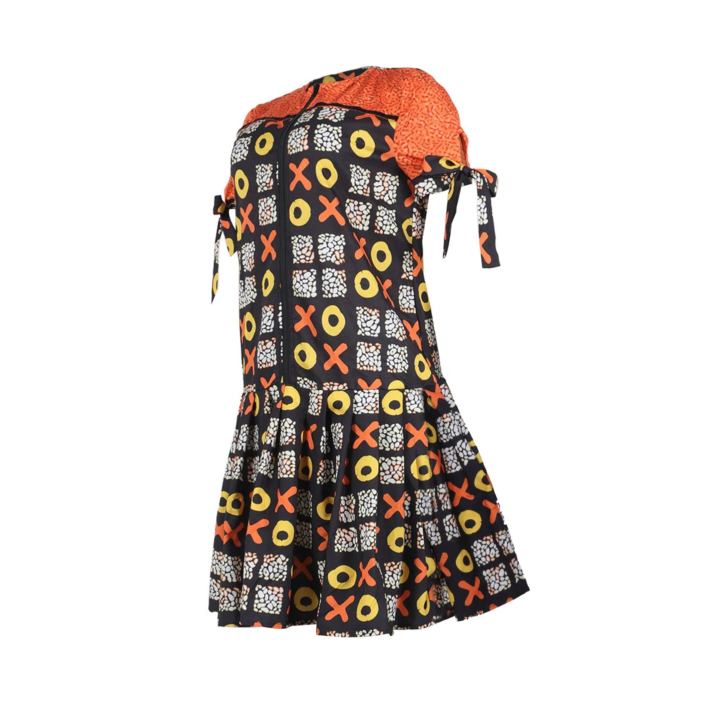 Elegant Zipper Detail Pleated Strap Dress for Women