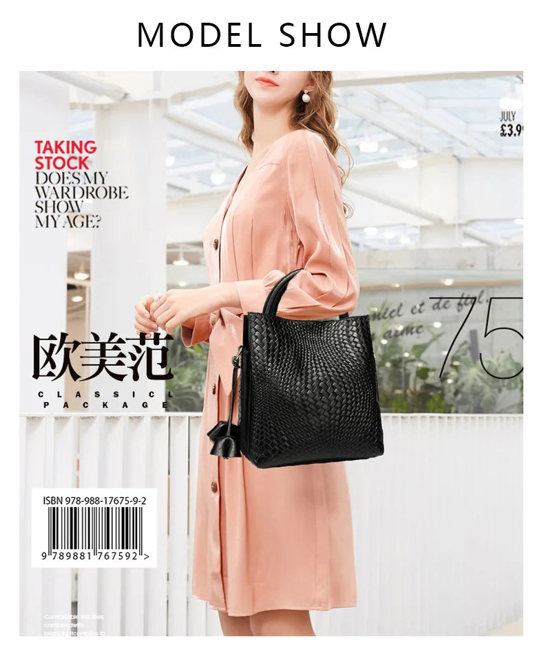 Premium Minimalist Top Layer Leather Tote Bag for Women