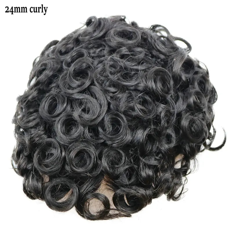 Natural Curly V Loop Hair Replacement Toupee for Women