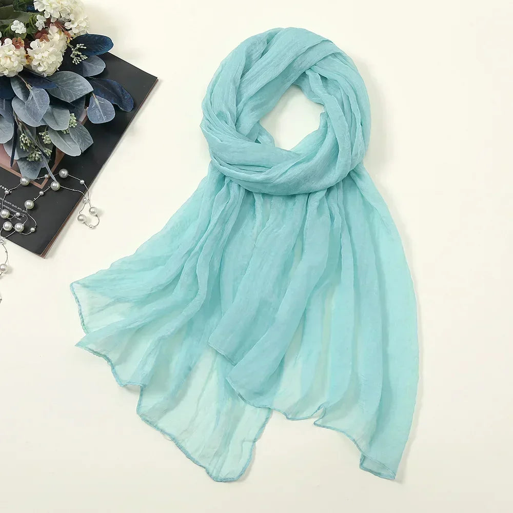 Oversized Chiffon Sun Protection Beach Wrap Scarf for Women