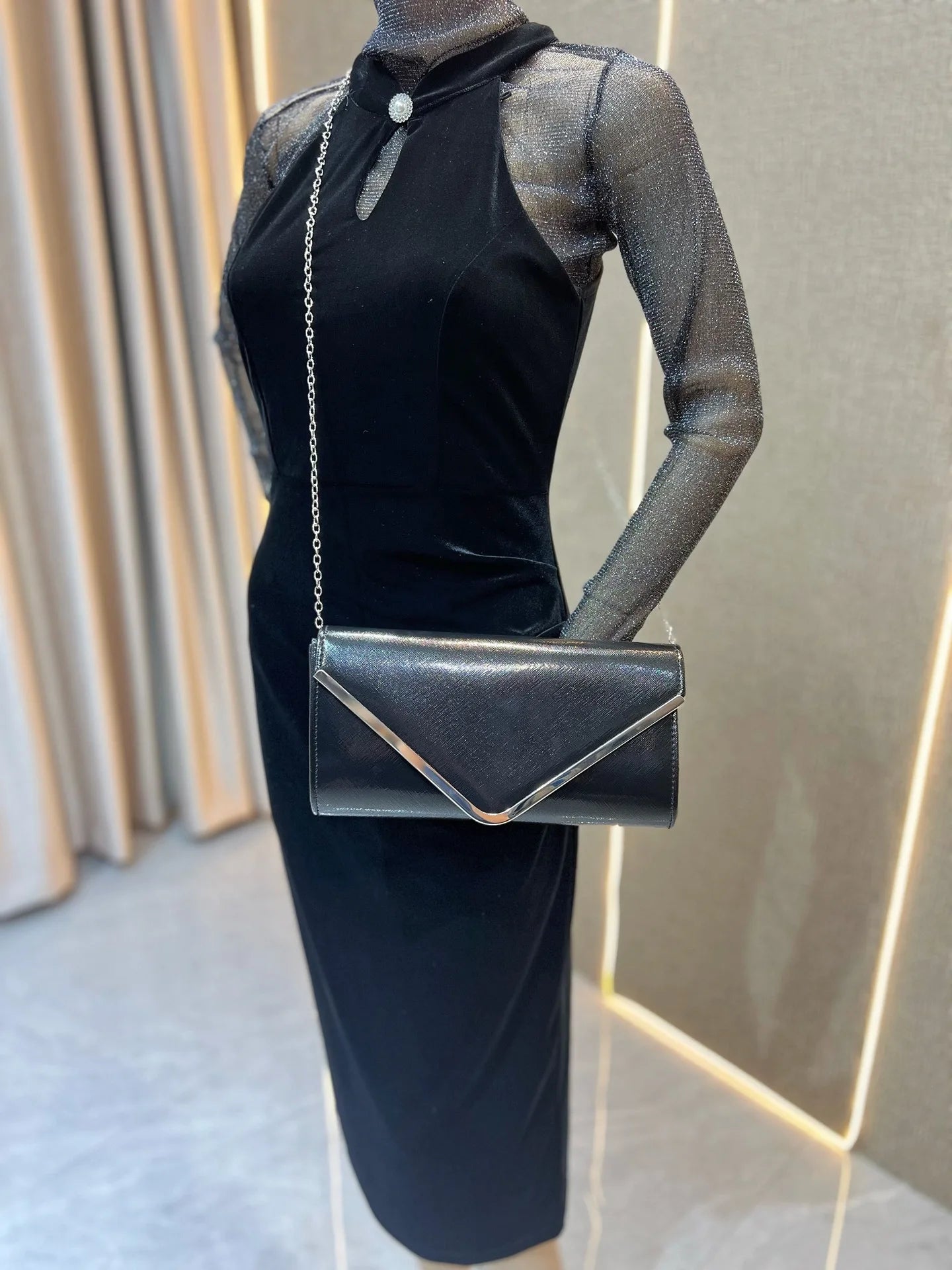 New Women's Envelope Evening Clutch Handbags Elegant Square Bridal Clutch Party Prom Wedding Purse Clutch Shoulder Bags Wallet