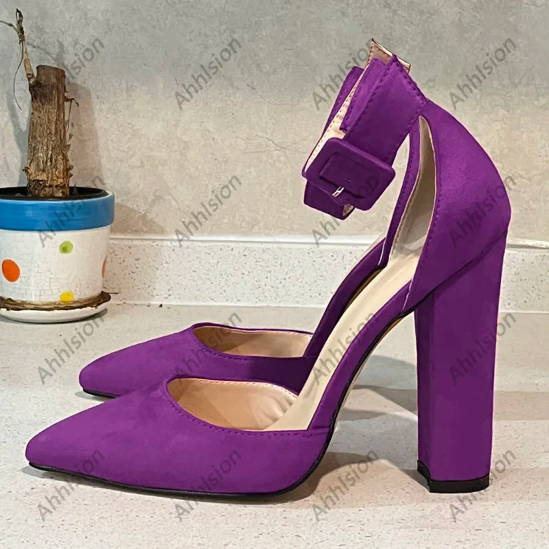 Elegant Faux Suede Pointed Toe High Heel Pumps For Women