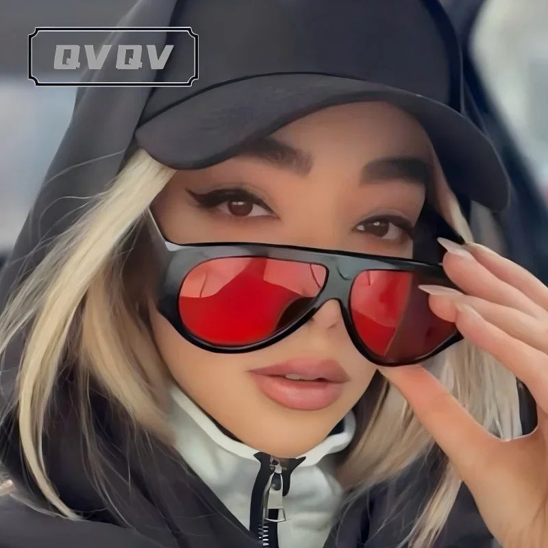 Classic Oversized Gradient Lens Pilot Sunglasses for Women