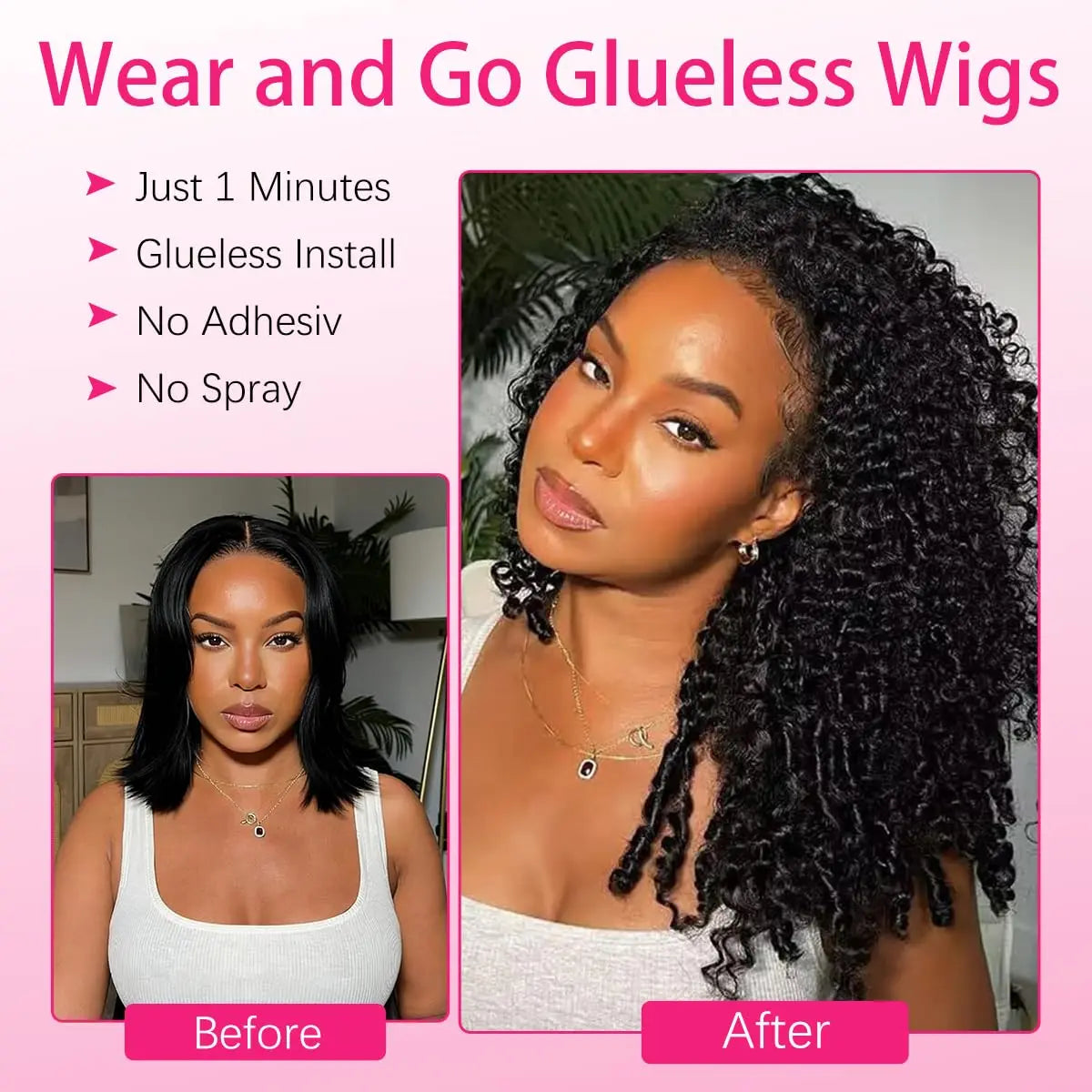 Long Drawstring Curly Half Wig With Clip Ins for Women