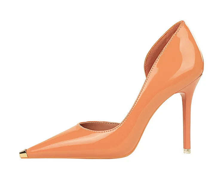 Pointed Toe Patent Leather Stiletto Pumps for Women