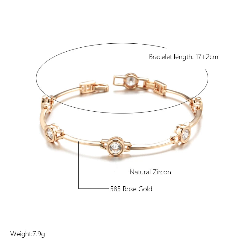 Rose Gold Tone Cubic Zirconia Bracelet
