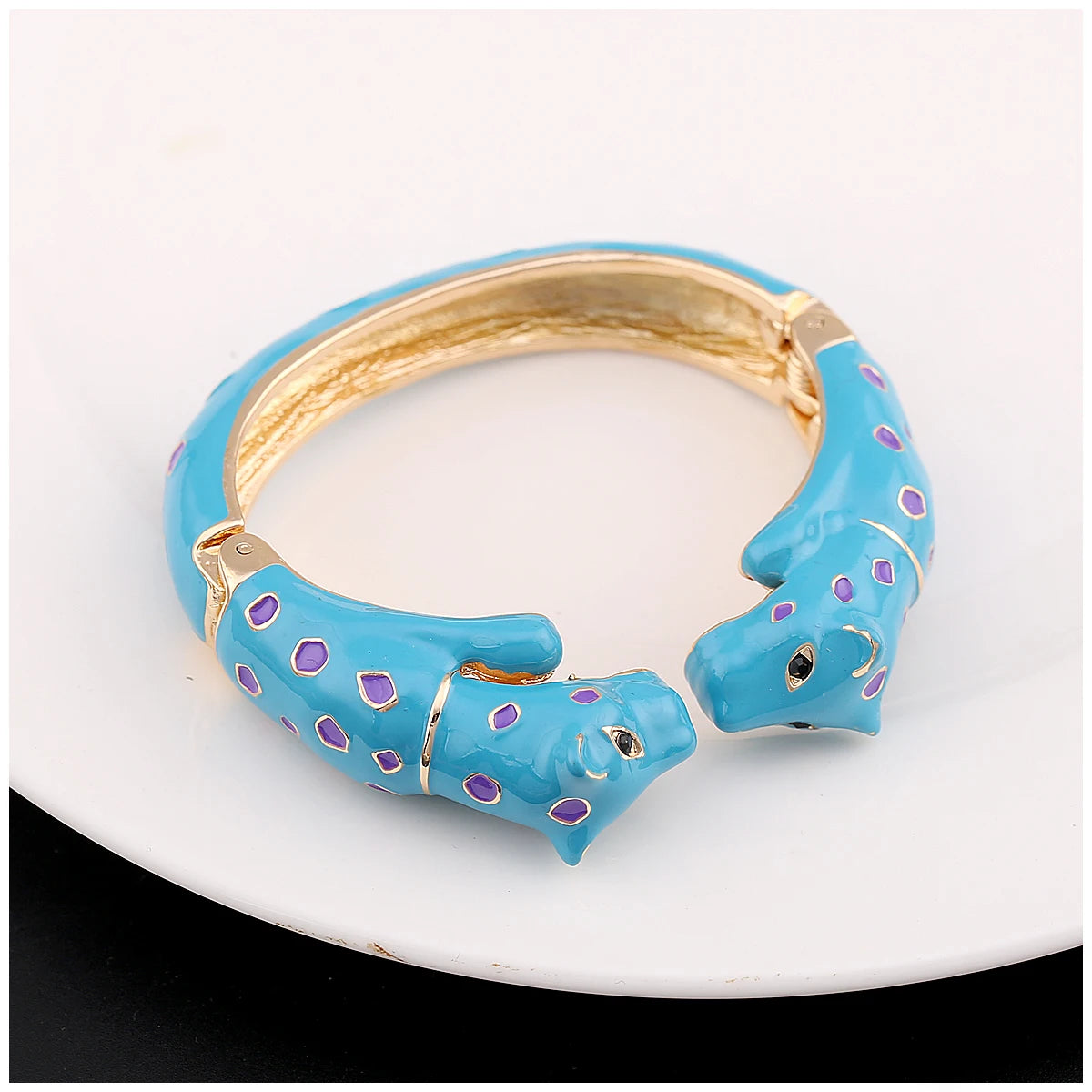 Fashion Colorful Double Leopard Cuff Bracelet for Women