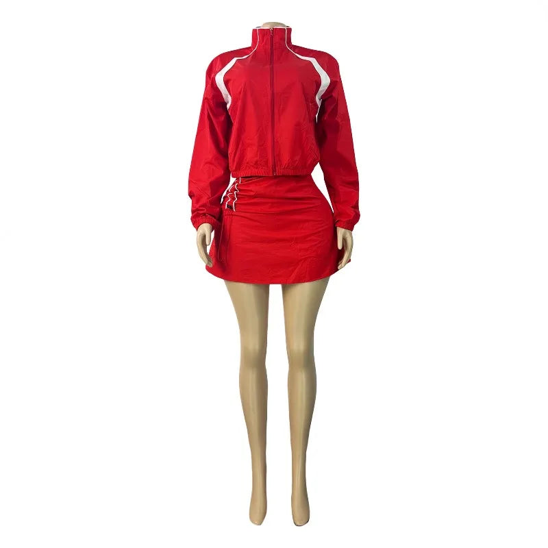 Relaxed Fit Patchwork Color Tracksuit Set for Women