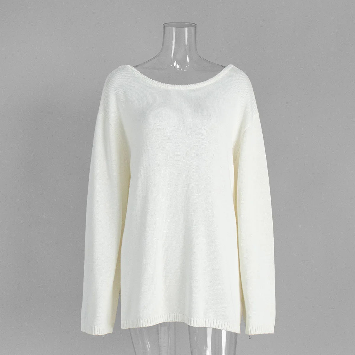 Backless Patchwork Knit Sweater