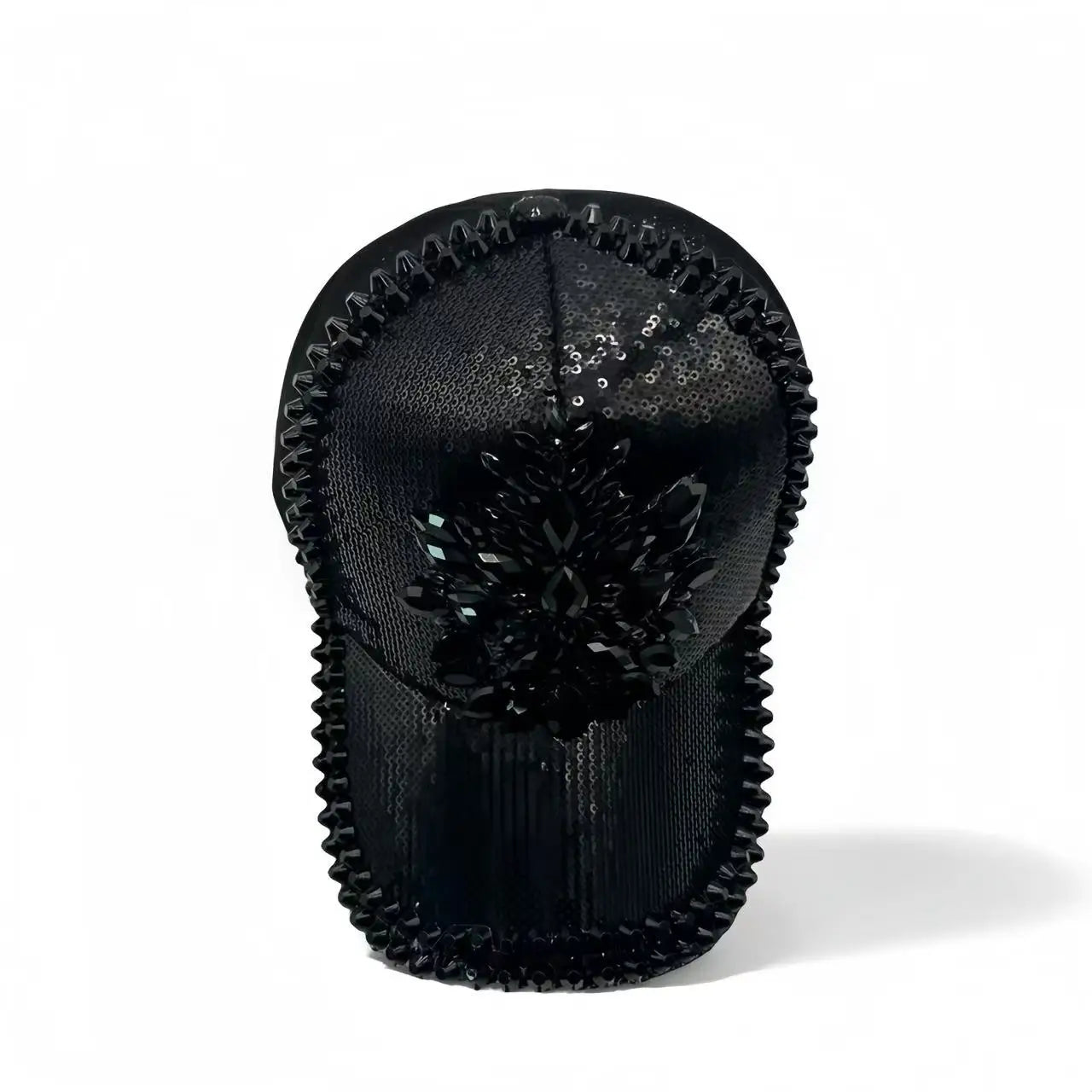 Black Luxury Steampunk Rhinestone Baseball Cap for Women