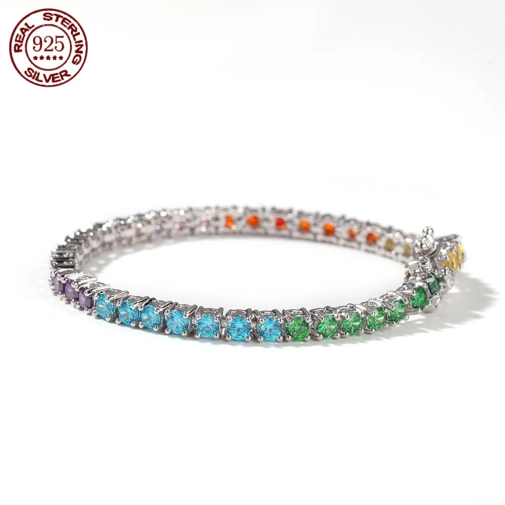 Rose Gold Plated Zircon Sterling Silver Bangle for Women
